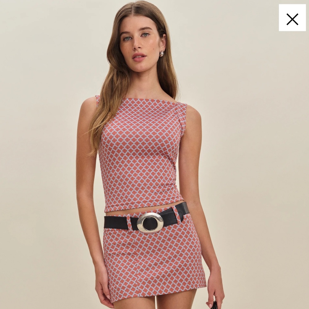 Reformation Sara Knit Skirt Blue